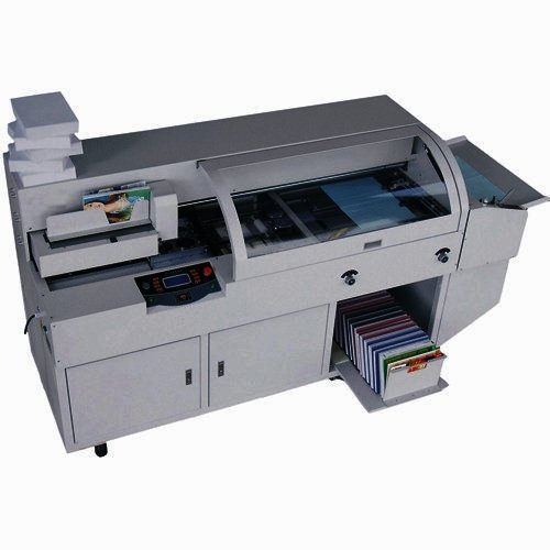 White binding machine with side output tray