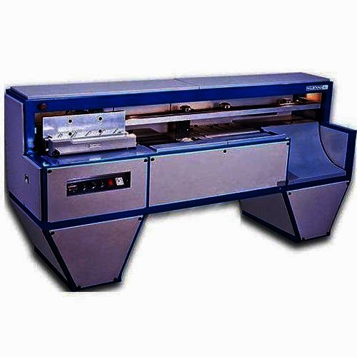 Blue and grey finishing machine
