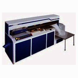 Binding machine with blue cabinet and side table