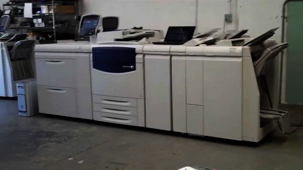 Digital press line in a print shop