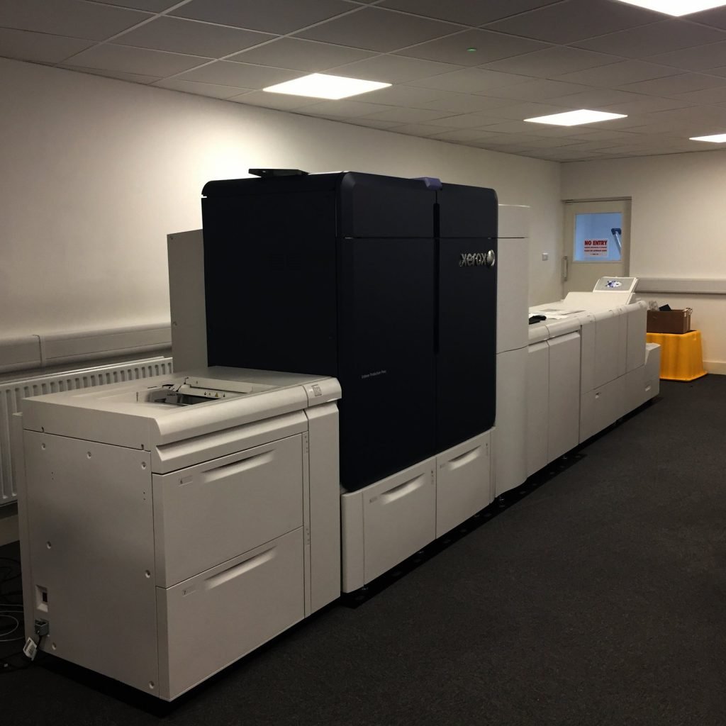 Production press in a print room