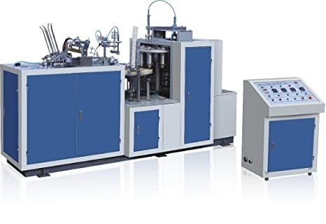 Blue paper cup making machine with control cabinet