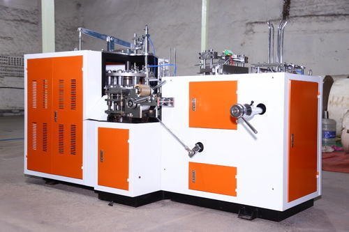Orange and white high-speed paper cup machine