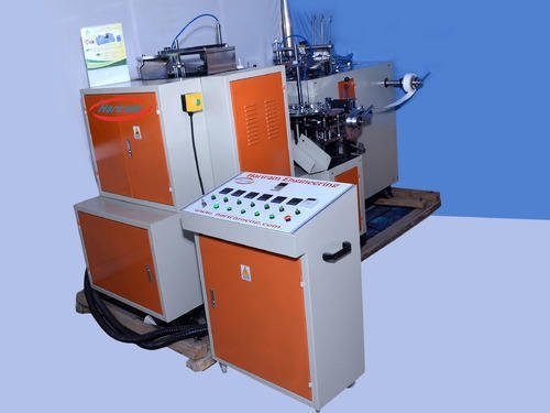 Orange paper cup making machine with control panel