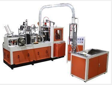 Paper cup making machine with cup collecting tube