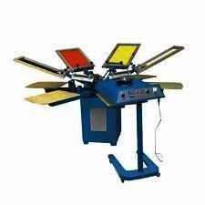 Small manual carousel screen printer