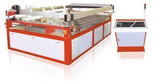 Large flatbed screen printing table with control unit