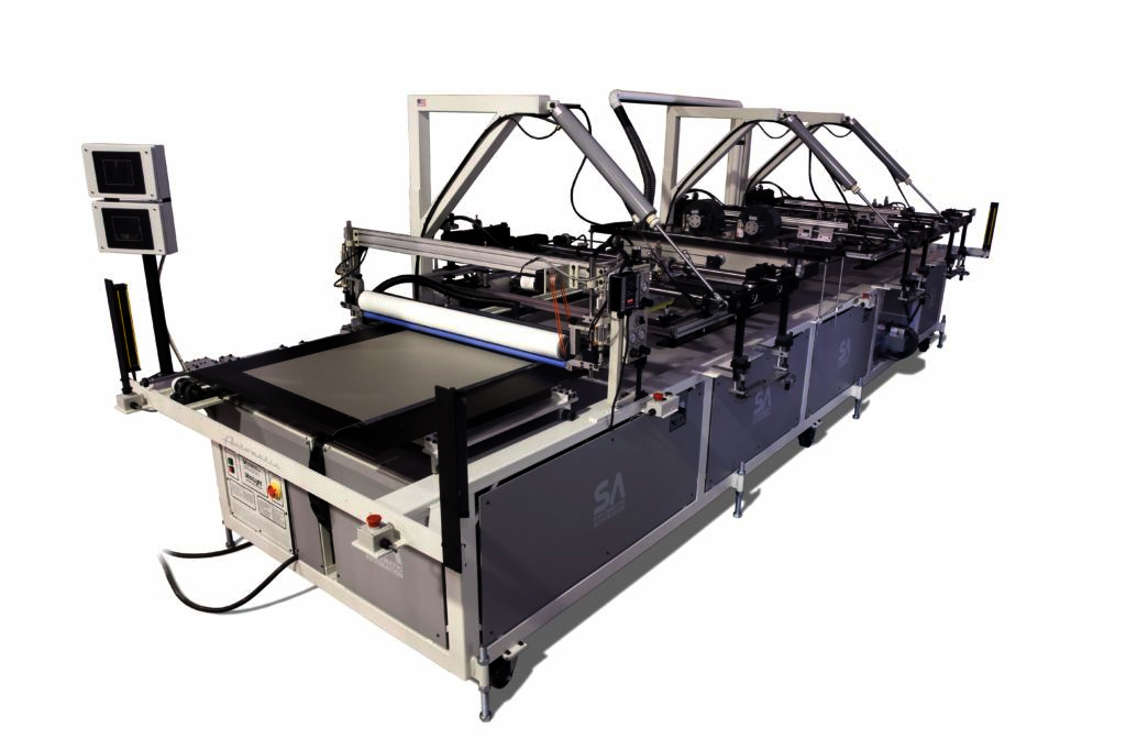 Large-format flatbed screen printing machine