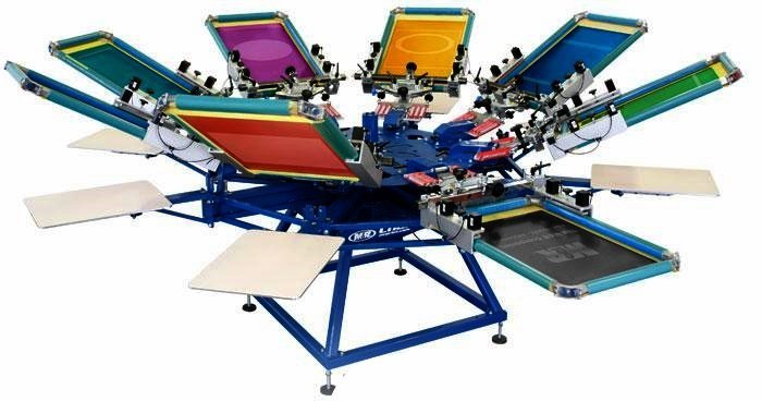 Manual multi-colour carousel screen printer